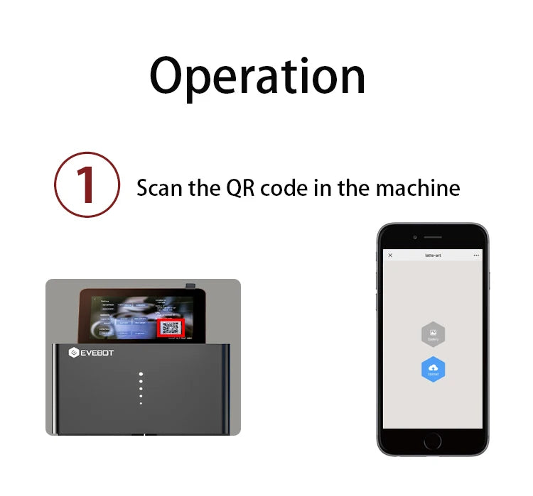 Evebot Coffee Printer Automatic 3d Latte Machine One-Touch Operation DIY Printing Photo printer On Food like Cake Bread Coffee