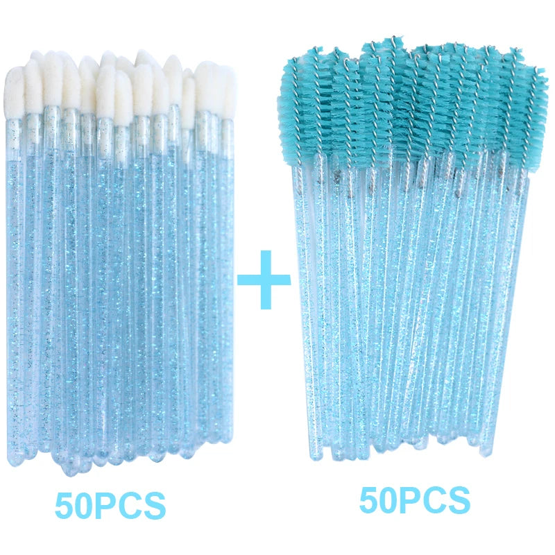 Disposable Lip Brushes Eyelash Mascara Wands 2 In 1 Bundle Sale Lipstick Cotton Swab Lipgloss Brush Makeup Tools Applicators