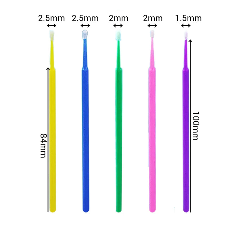 500pcs/lot Disposable Applicator Micro Brushes for Eyelash Extension Lash Cleaning Brushes Lip Brush Sticks Makeup Tools