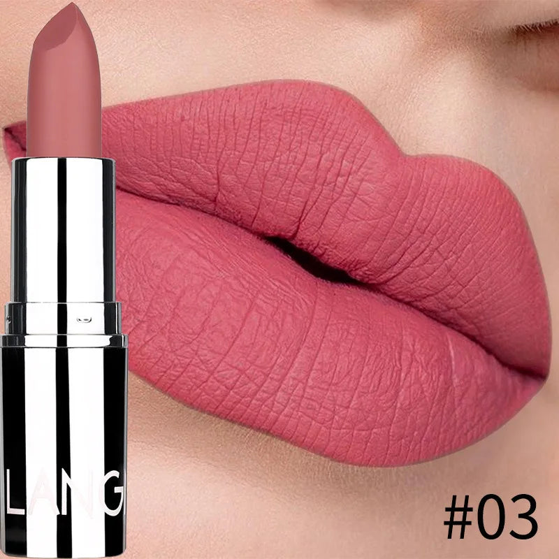 New Matte Lipstick 8 Colors Waterproof Long Lasting Velvet Sexy Non Sticky Moisturizing Solid Lipstick Lips Makeup Tools