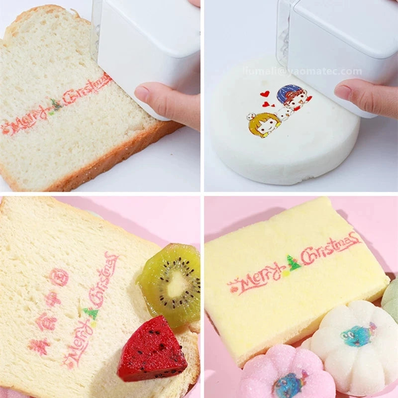 Mini Handheld Food Printer Edible Ink Portable Inkjet Pen Print Custom DIY Bread Coffee Fruit Cookies Coffee Latter Printing
