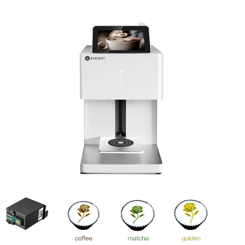 Evebot Coffee Printer Automatic 3d Latte Machine One-Touch Operation DIY Printing Photo printer On Food like Cake Bread Coffee