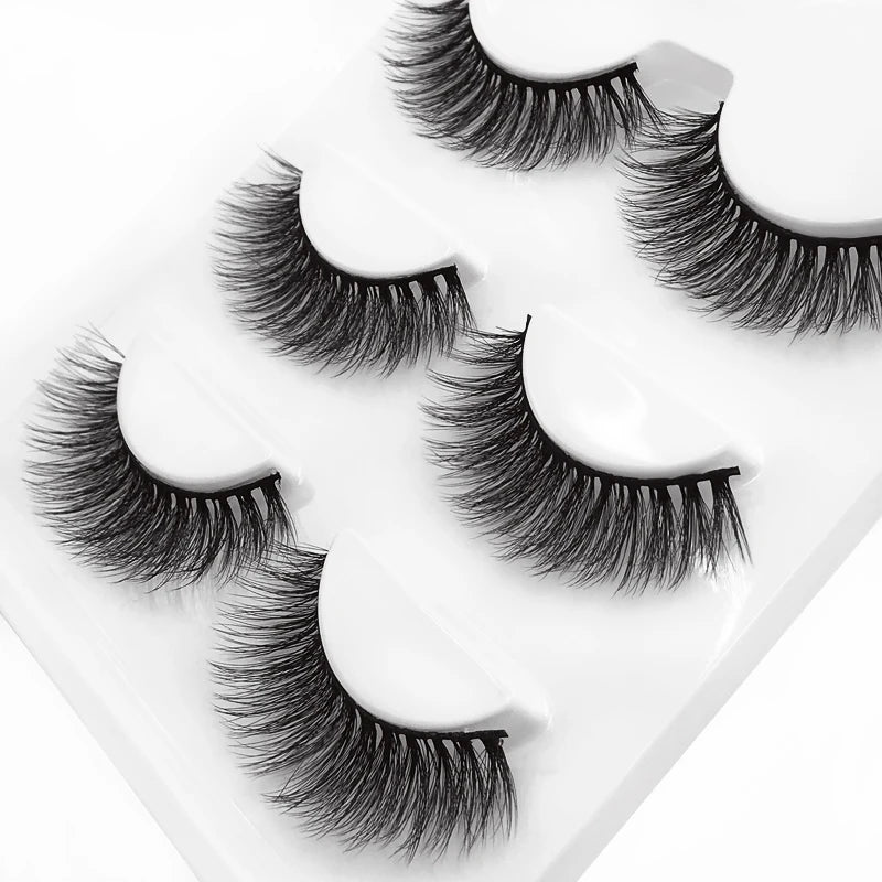 LANJINGLIN 3 pairs 29 styles 3D Faux Mink Hair Soft False Eyelashes Fluffy Wispy Thick Lashes Handmade Lash Eye Makeup Tools X11