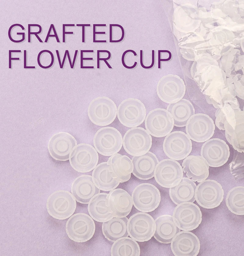 100pcs Disposable Eyelash Cup Holder Lashes Glue Holder Plastic Stand Quick Flowering For Eyelash Extension Makeup Tools