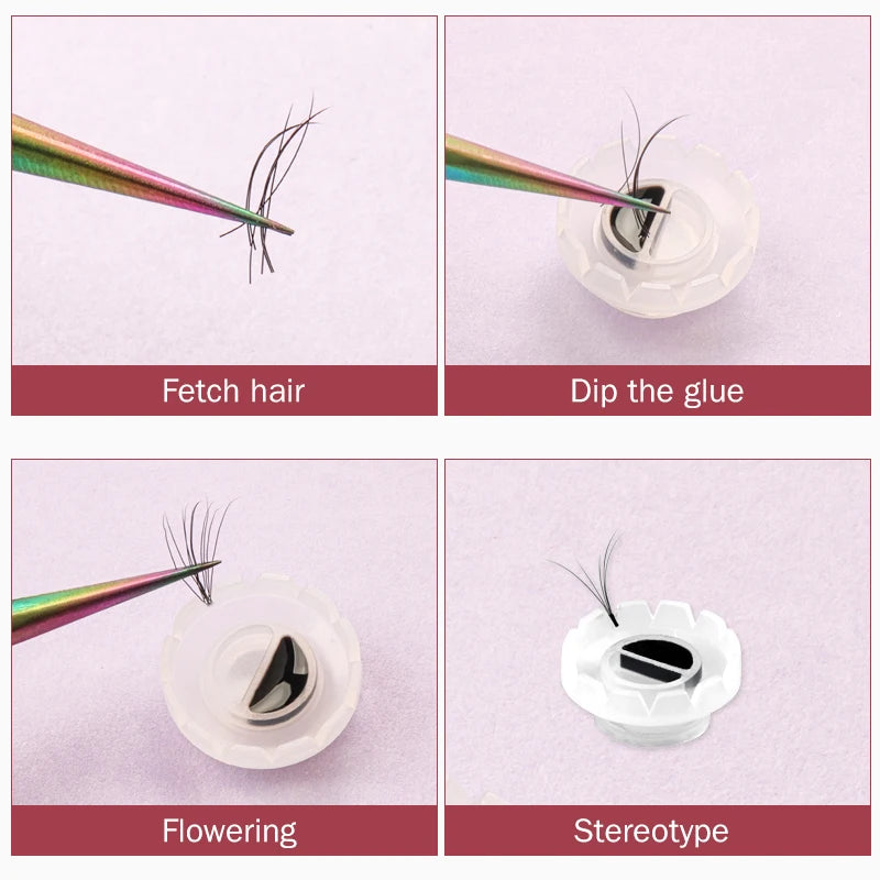 100pcs Disposable Eyelash Cup Holder Lashes Glue Holder Plastic Stand Quick Flowering For Eyelash Extension Makeup Tools