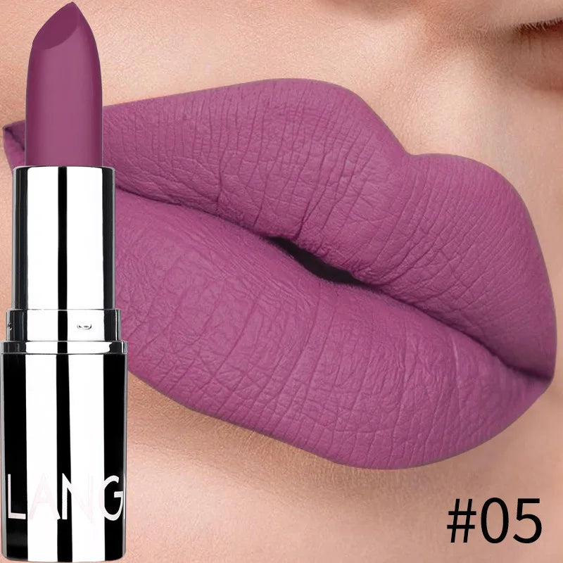 New Matte Lipstick 8 Colors Waterproof Long Lasting Velvet Sexy Non Sticky Moisturizing Solid Lipstick Lips Makeup Tools