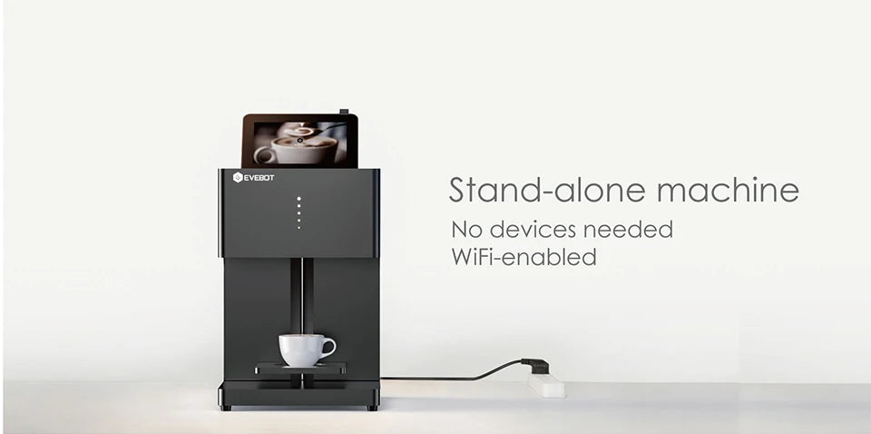 Evebot Coffee Printer Automatic 3d Latte Machine One-Touch Operation DIY Printing Photo printer On Food like Cake Bread Coffee