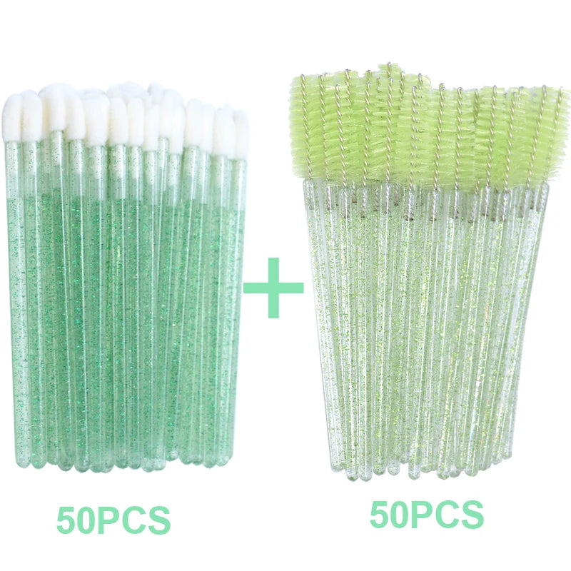Disposable Lip Brushes Eyelash Mascara Wands 2 In 1 Bundle Sale Lipstick Cotton Swab Lipgloss Brush Makeup Tools Applicators