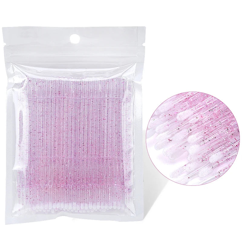 50 Pc Crystal Micro Brush Disposable Lash Removing Swab Mascara Wands Applicator Makeup Tools For Eyelash Extension tools