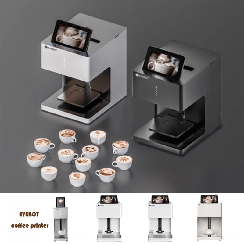Evebot Coffee Printer Automatic 3d Latte Machine One-Touch Operation DIY Printing Photo printer On Food like Cake Bread Coffee