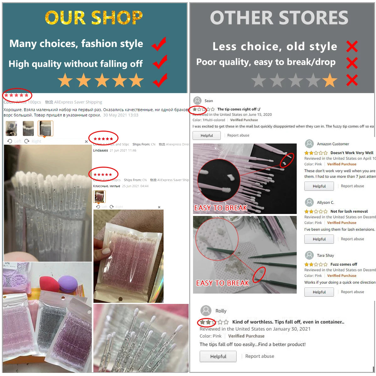 50 Pc Crystal Micro Brush Disposable Lash Removing Swab Mascara Wands Applicator Makeup Tools For Eyelash Extension tools