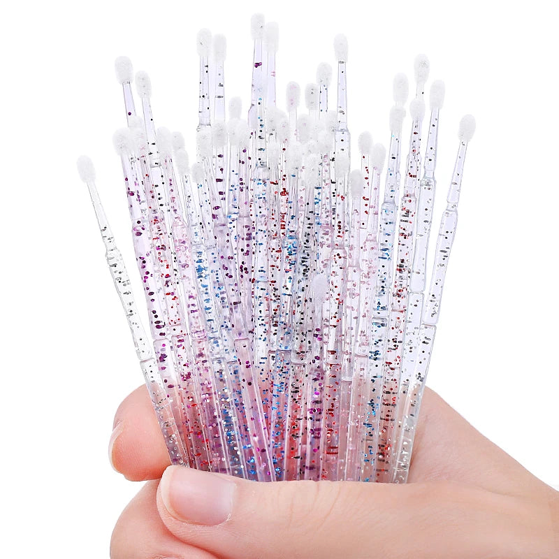 50 Pc Crystal Micro Brush Disposable Lash Removing Swab Mascara Wands Applicator Makeup Tools For Eyelash Extension tools