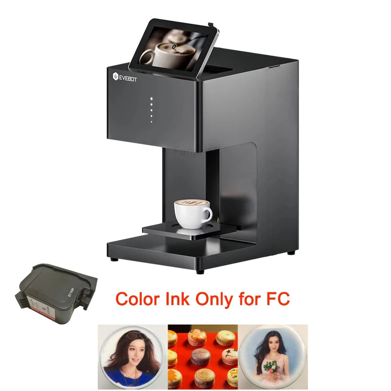 Evebot Coffee Printer Automatic 3d Latte Machine One-Touch Operation DIY Printing Photo printer On Food like Cake Bread Coffee