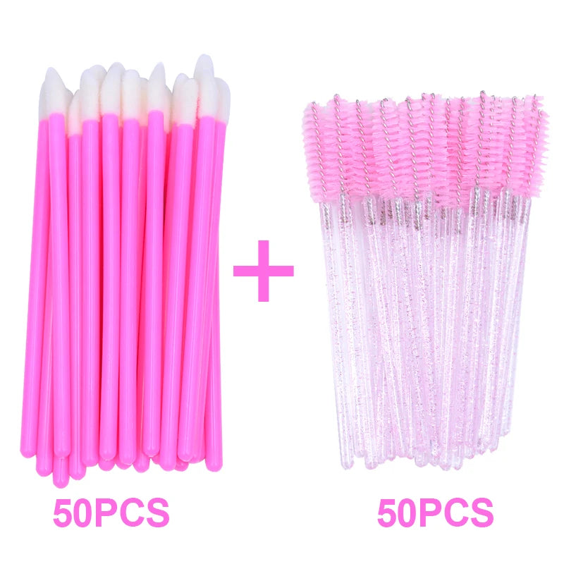 Disposable Lip Brushes Eyelash Mascara Wands 2 In 1 Bundle Sale Lipstick Cotton Swab Lipgloss Brush Makeup Tools Applicators