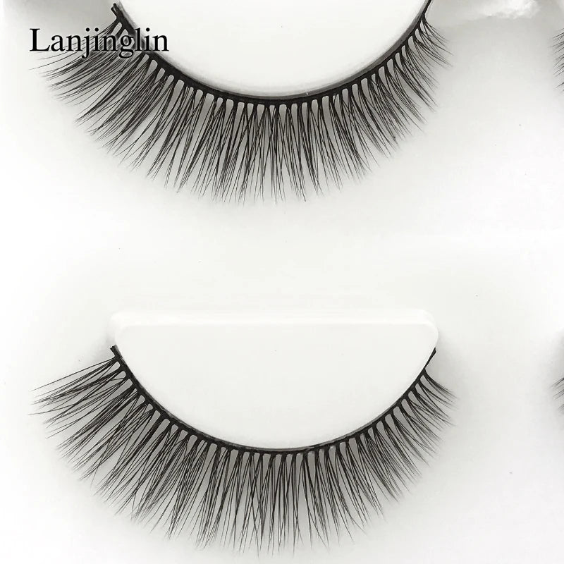LANJINGLIN 3 pairs 29 styles 3D Faux Mink Hair Soft False Eyelashes Fluffy Wispy Thick Lashes Handmade Lash Eye Makeup Tools X11