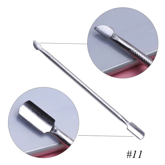 7 Types Stainless Cuticle Pusher Nail Art Stirring Polish Powder Blend Spatulas Tone Rods Manicure Remover Makeup Tools CH809