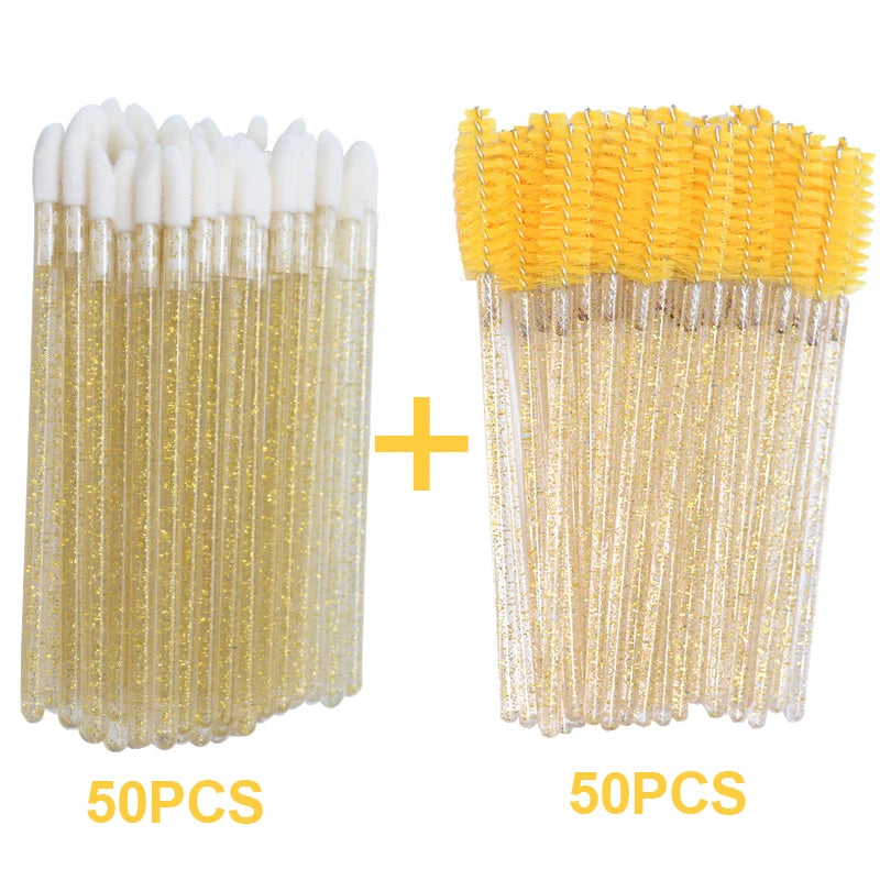 Disposable Lip Brushes Eyelash Mascara Wands 2 In 1 Bundle Sale Lipstick Cotton Swab Lipgloss Brush Makeup Tools Applicators