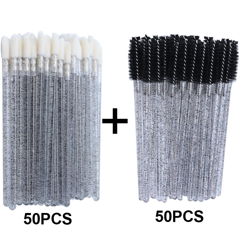 Disposable Lip Brushes Eyelash Mascara Wands 2 In 1 Bundle Sale Lipstick Cotton Swab Lipgloss Brush Makeup Tools Applicators