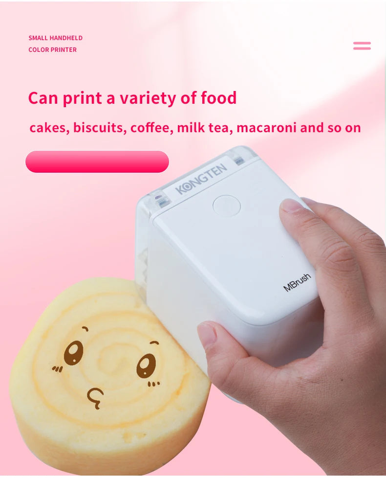 Mini Handheld Food Printer Edible Ink Portable Inkjet Pen Print Custom DIY Bread Coffee Fruit Cookies Coffee Latter Printing