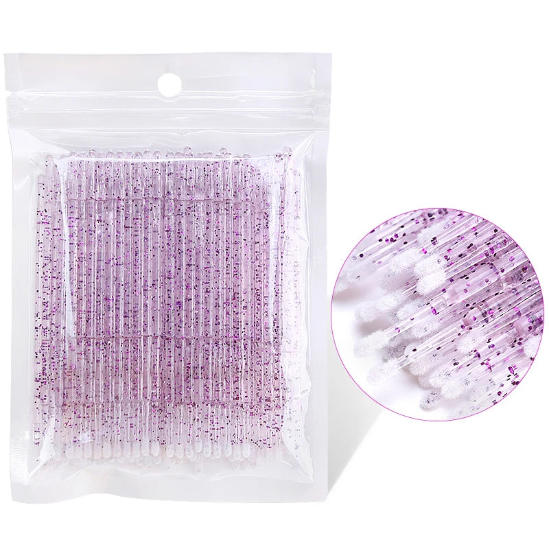 50 Pc Crystal Micro Brush Disposable Lash Removing Swab Mascara Wands Applicator Makeup Tools For Eyelash Extension tools