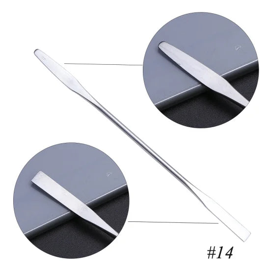 7 Types Stainless Cuticle Pusher Nail Art Stirring Polish Powder Blend Spatulas Tone Rods Manicure Remover Makeup Tools CH809
