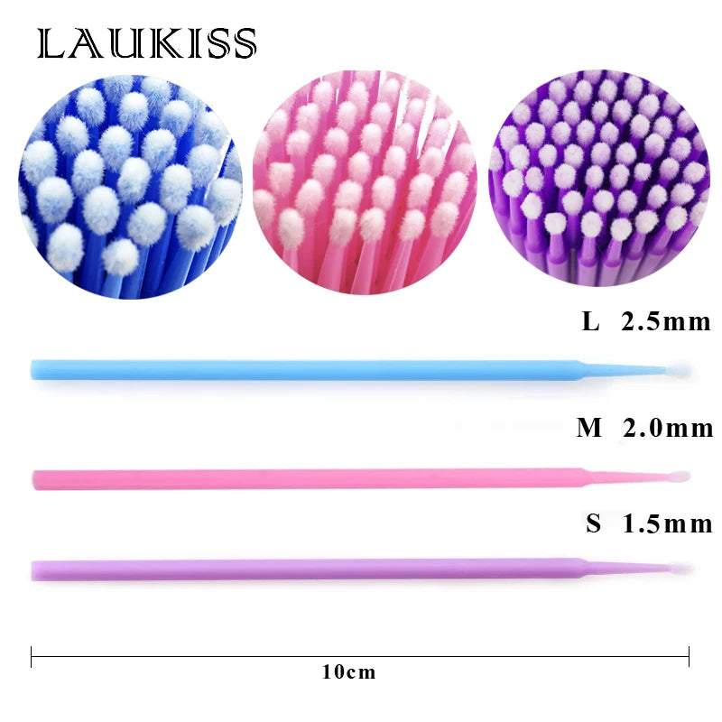 500pcs/lot Disposable Applicator Micro Brushes for Eyelash Extension Lash Cleaning Brushes Lip Brush Sticks Makeup Tools