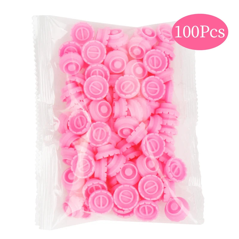 100pcs Disposable Eyelash Cup Holder Lashes Glue Holder Plastic Stand Quick Flowering For Eyelash Extension Makeup Tools