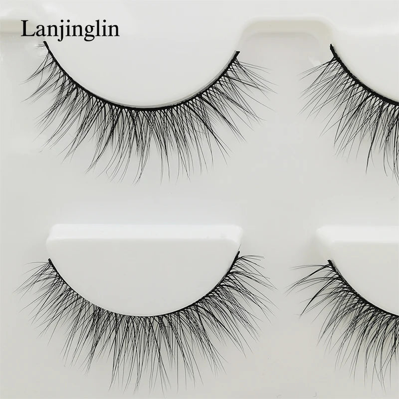 LANJINGLIN 3 pairs 29 styles 3D Faux Mink Hair Soft False Eyelashes Fluffy Wispy Thick Lashes Handmade Lash Eye Makeup Tools X11