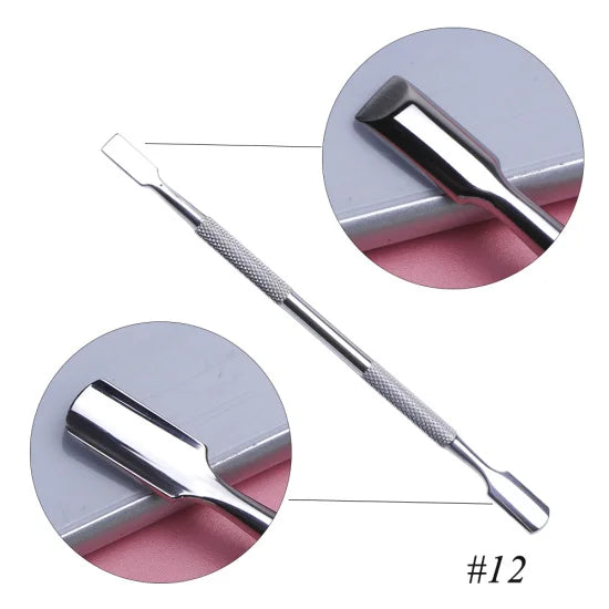 7 Types Stainless Cuticle Pusher Nail Art Stirring Polish Powder Blend Spatulas Tone Rods Manicure Remover Makeup Tools CH809