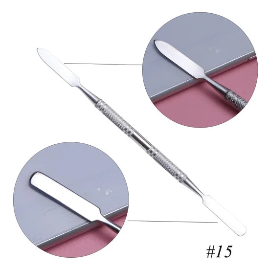 7 Types Stainless Cuticle Pusher Nail Art Stirring Polish Powder Blend Spatulas Tone Rods Manicure Remover Makeup Tools CH809