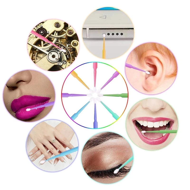 500pcs/lot Disposable Applicator Micro Brushes for Eyelash Extension Lash Cleaning Brushes Lip Brush Sticks Makeup Tools