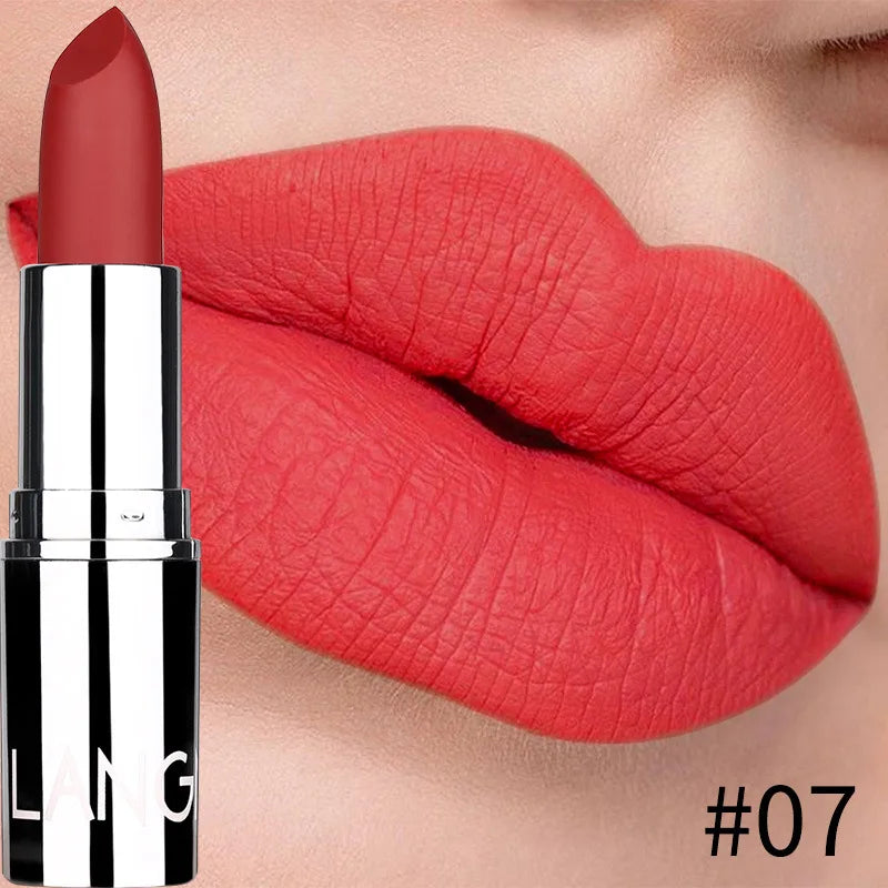 New Matte Lipstick 8 Colors Waterproof Long Lasting Velvet Sexy Non Sticky Moisturizing Solid Lipstick Lips Makeup Tools