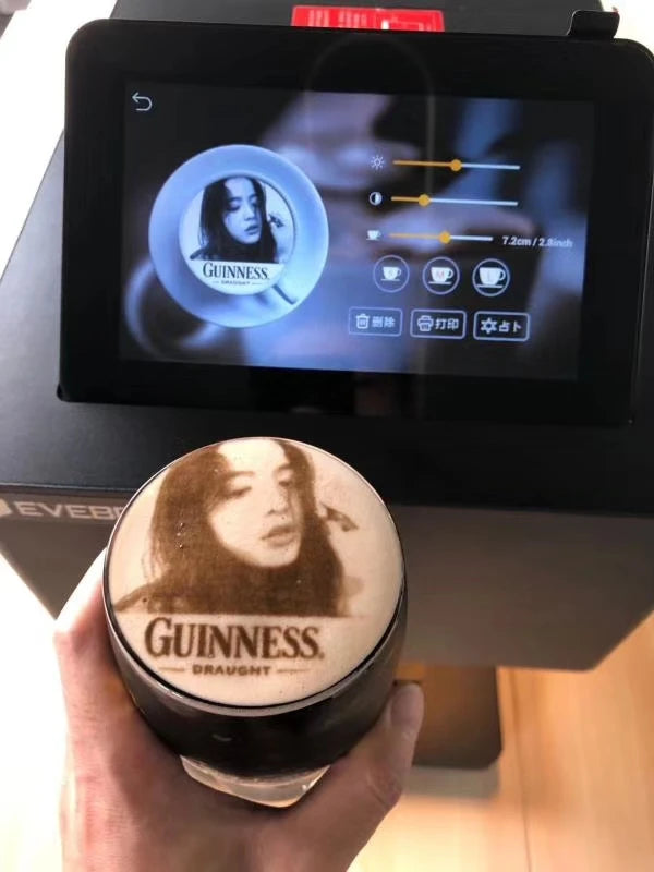 Evebot Coffee Printer Automatic 3d Latte Machine One-Touch Operation DIY Printing Photo printer On Food like Cake Bread Coffee