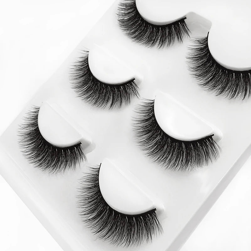LANJINGLIN 3 pairs 29 styles 3D Faux Mink Hair Soft False Eyelashes Fluffy Wispy Thick Lashes Handmade Lash Eye Makeup Tools X11