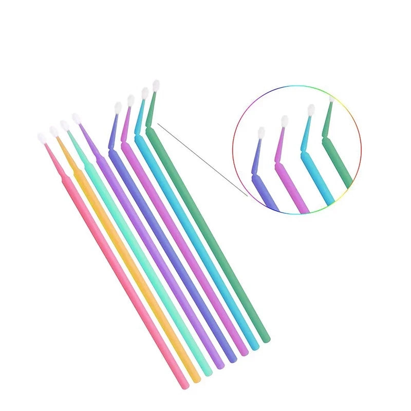 500pcs/lot Disposable Applicator Micro Brushes for Eyelash Extension Lash Cleaning Brushes Lip Brush Sticks Makeup Tools