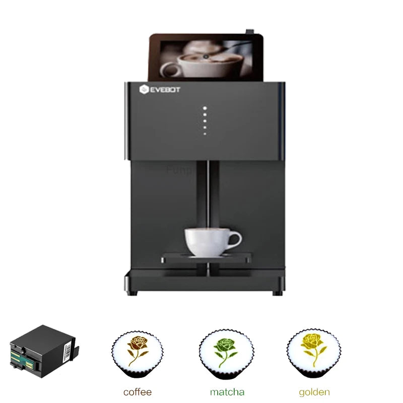 Evebot Coffee Printer Automatic 3d Latte Machine One-Touch Operation DIY Printing Photo printer On Food like Cake Bread Coffee