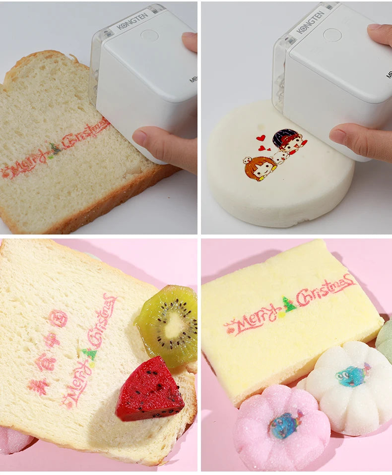 Mini Handheld Food Printer Edible Ink Portable Inkjet Pen Print Custom DIY Bread Coffee Fruit Cookies Coffee Latter Printing