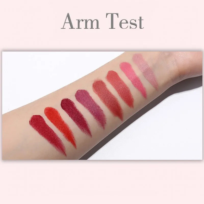 New Matte Lipstick 8 Colors Waterproof Long Lasting Velvet Sexy Non Sticky Moisturizing Solid Lipstick Lips Makeup Tools
