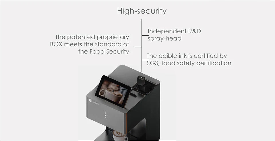 Evebot Coffee Printer Automatic 3d Latte Machine One-Touch Operation DIY Printing Photo printer On Food like Cake Bread Coffee