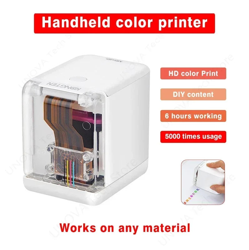 Mbrush Mini Portable Pattern Printer Handheld Color Inkjet Printer Tattoo Printer Cake Macaron Coffee DIY Pattern Printing