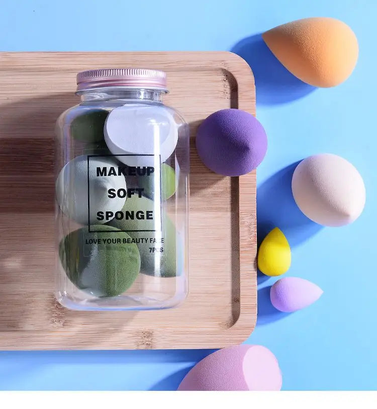 Drift Bottle'S 7-Piece Beauty Blender Set Filling Puff 7Pcs Water Large Air Cushion BB CC Cream Makeup Tools Sponge Egg