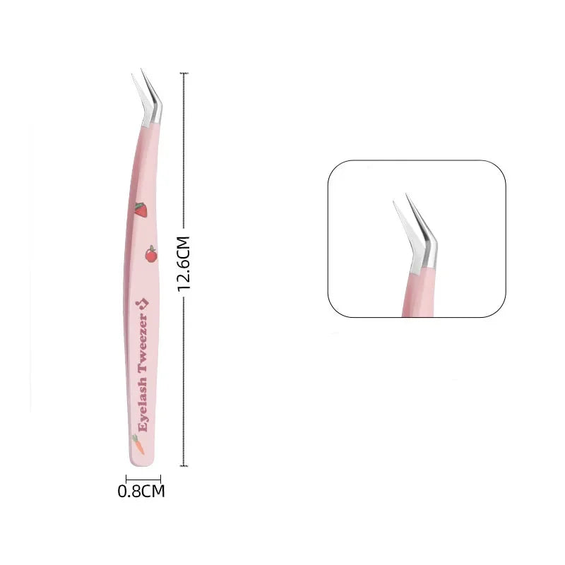 6 Types False Eyelash Tweezers Stainless Steel Anti-static Pincet Curved Strip 3D Lashes Extension Tweezer Makeup Tools