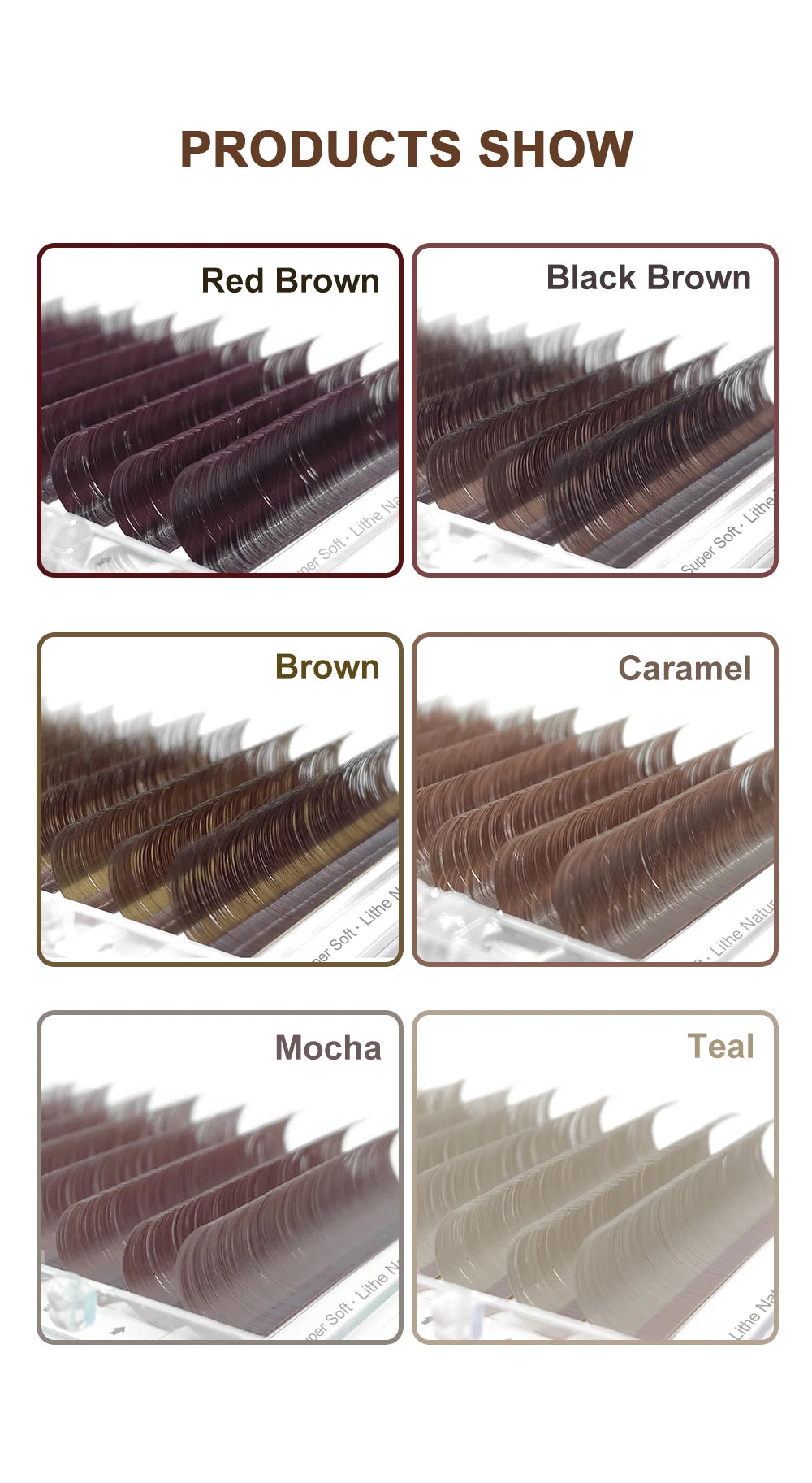 NATUHANA Caramel Colored Lashes Extension Individual Faux Mink Colour False Eyelashes Brown Teal Mocha Lashes For Makeup Tools