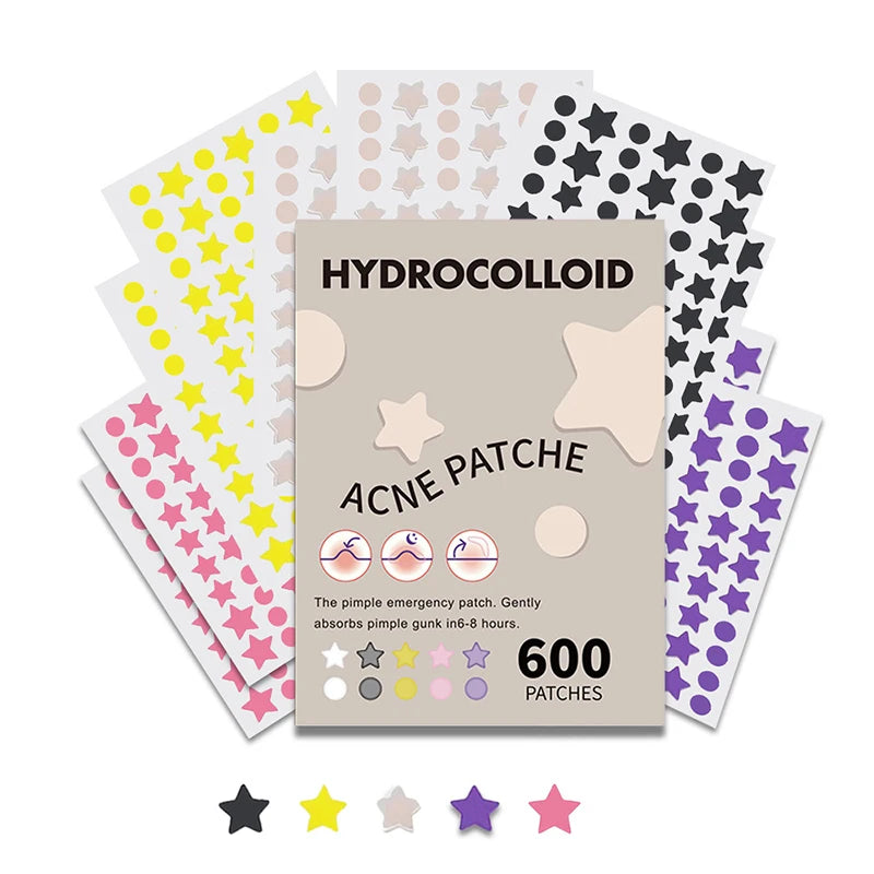 18-600pcs Star Pimple Patch Acne Colorful Invisible Acne Removal Skin Care Stickers Concealer Face Spot Beauty Makeup Tools