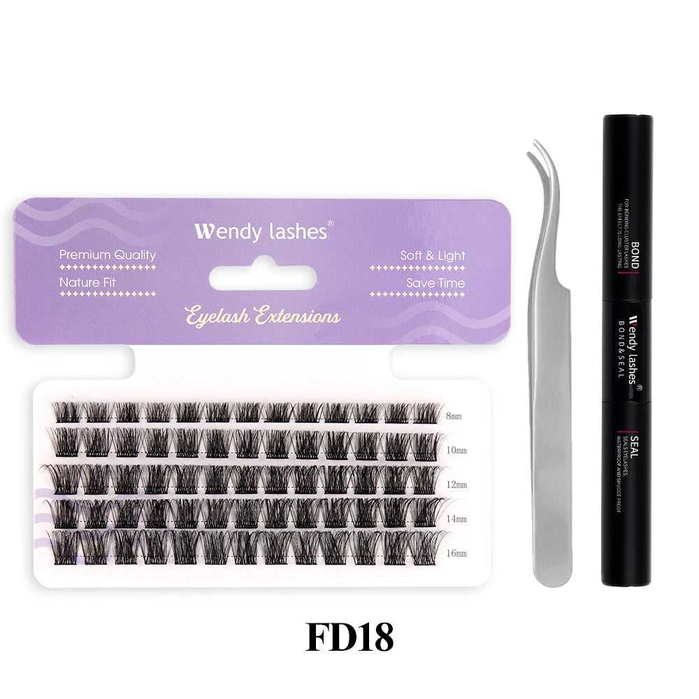 Lash Extension Kit 240pcs 30D/40D/60D/80D Bond and Seal Makeup tools DIY for gluing Lashes Gluing Glue Accessories DIY Lash KIT