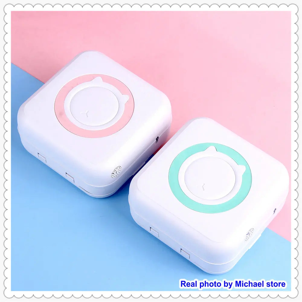 Portable Mini Thermal Printer Wirelessly BT 203dpi Photo Label Memo Wrong Question Printing With USB Cable Imprimante Portable