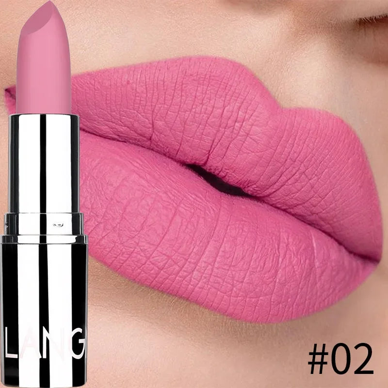 New Matte Lipstick 8 Colors Waterproof Long Lasting Velvet Sexy Non Sticky Moisturizing Solid Lipstick Lips Makeup Tools