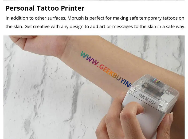 Mbrush Mini Portable Pattern Printer Handheld Color Inkjet Printer Tattoo Printer Cake Macaron Coffee DIY Pattern Printing