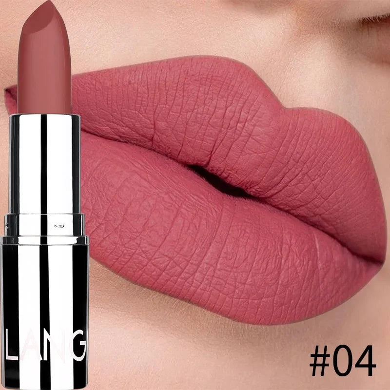 New Matte Lipstick 8 Colors Waterproof Long Lasting Velvet Sexy Non Sticky Moisturizing Solid Lipstick Lips Makeup Tools