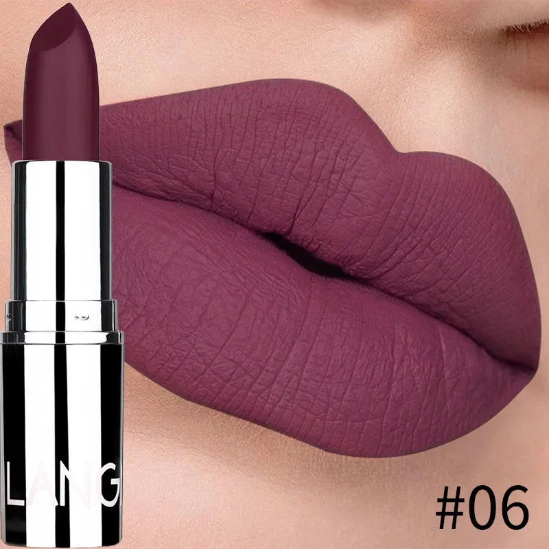 New Matte Lipstick 8 Colors Waterproof Long Lasting Velvet Sexy Non Sticky Moisturizing Solid Lipstick Lips Makeup Tools